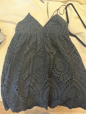 H&M black Eyelet Sundress with Spaghetti Straps